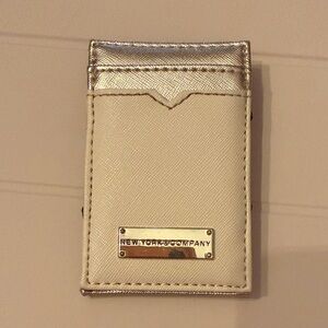 New York & Company Cream and Rose Gold Card Wallet